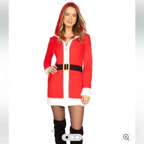BNWT Tipsy Elves Mrs Claus cozy zip up dress XS - Picture 1 of 3